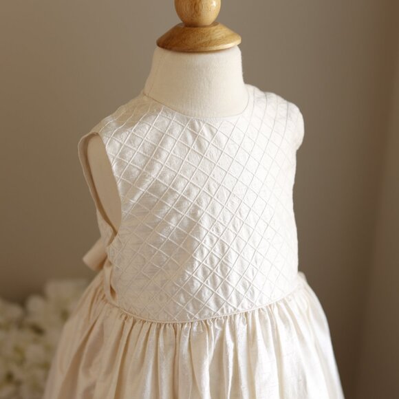 Strasburg Ivory Dupioni Silk Dress Flower Girl Special Occasion Recital Size 6 - Picture 3 of 9